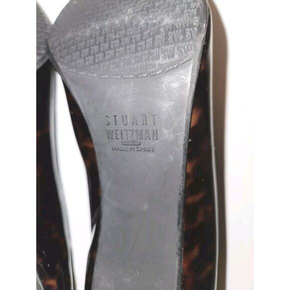NEW! Stuart Weitzman Easily Elastic Pump Patent Leather Tortoise Shell Toe Sz 8 - Picture 9 of 9